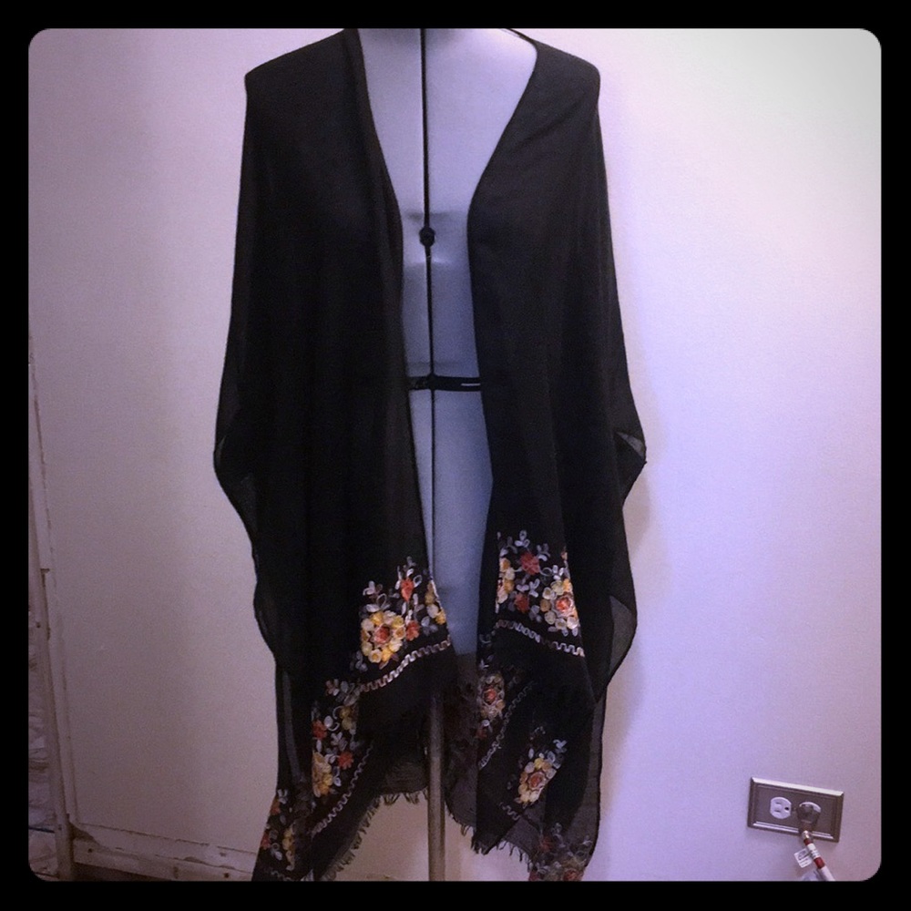 Embroidered Long Wrap